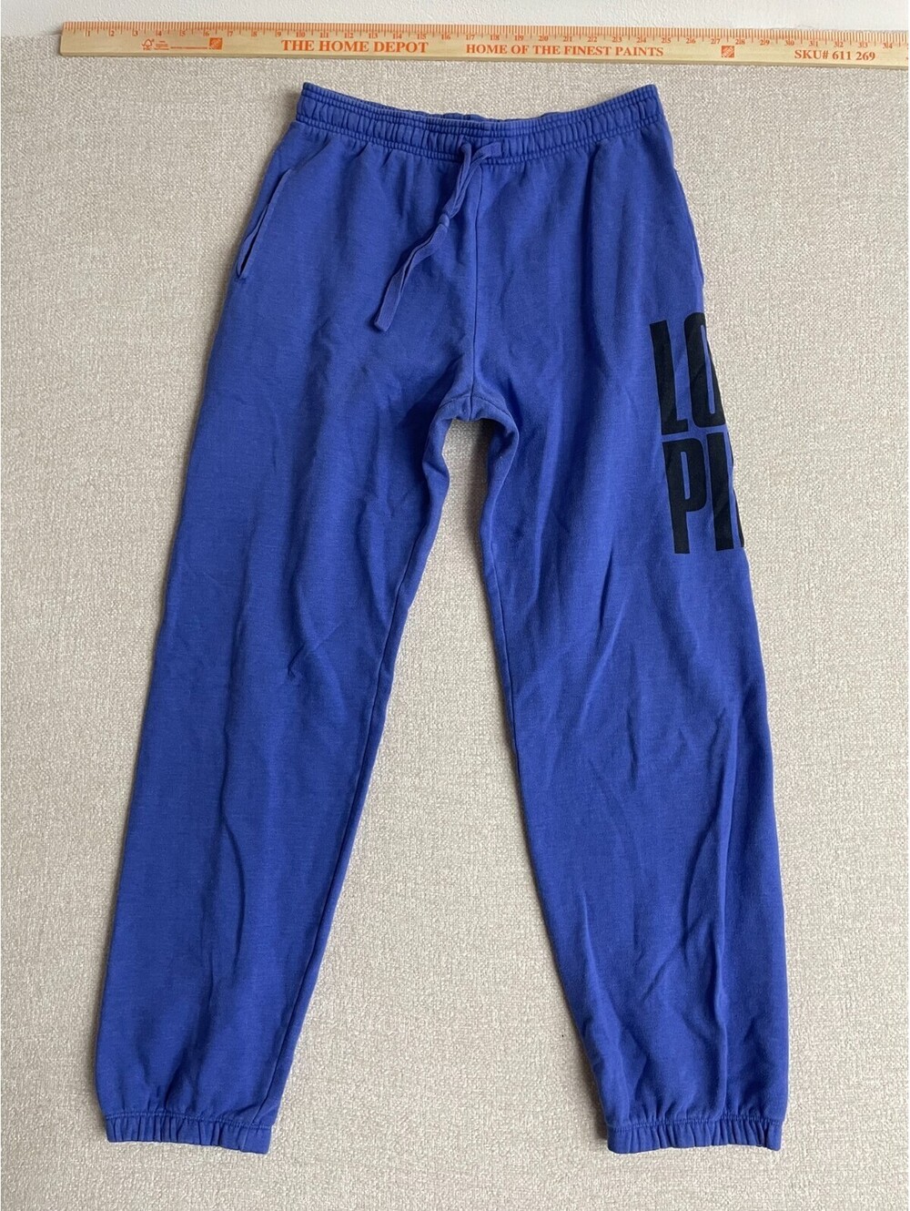 PINK Victoria's Secret Sweatpants Womens Small Blue Joggers Love Pink Graphic